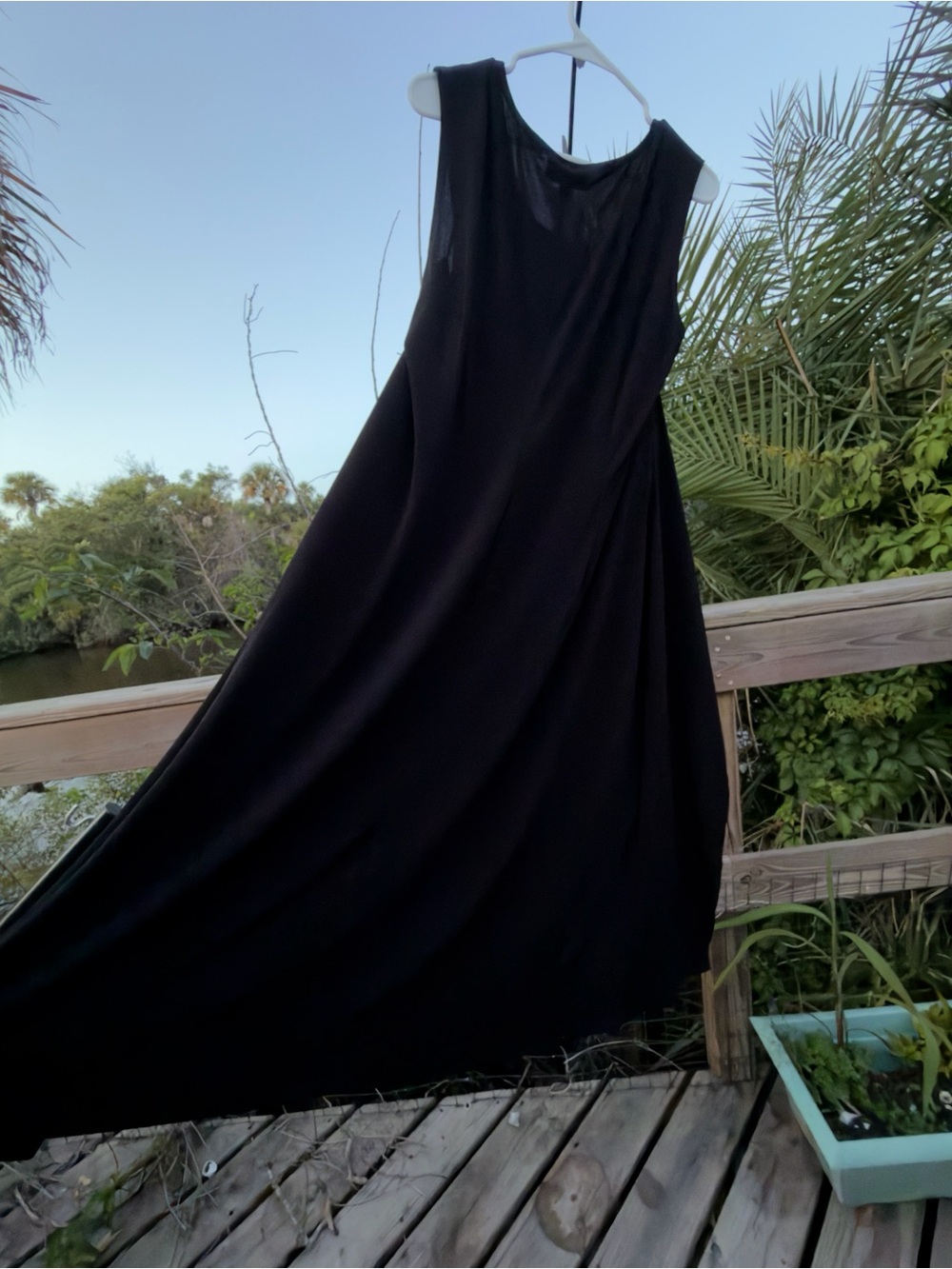 Lane Bryant Black Sleeveless Tie-Front Midi Dress with Front Knot - Picture 3 of 4